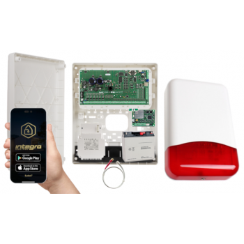 ZESTAW ALARMOWY SATEL INTEGRA 64 PLUS + OPU-3P + AWT800 + 17Ah + INT-GSM LTE + SYRENA TI700